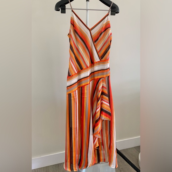 DKNY Retro Striped Spaghetti Strap Dress - Picture 1 of 12